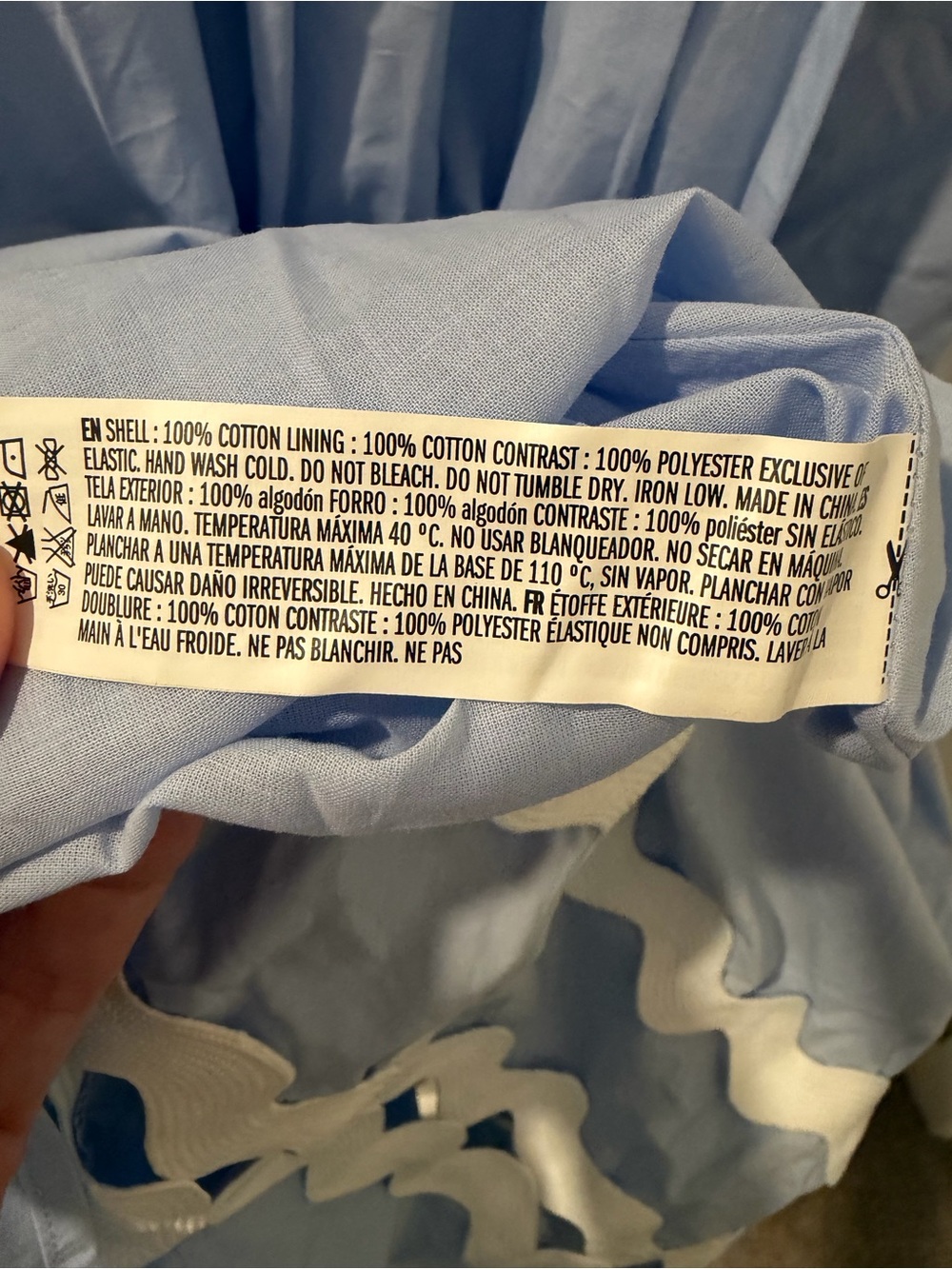 English Factory Powder Blue Puff Sleeve Cotton Midi Dress XS NWT - Picture 7 of 11